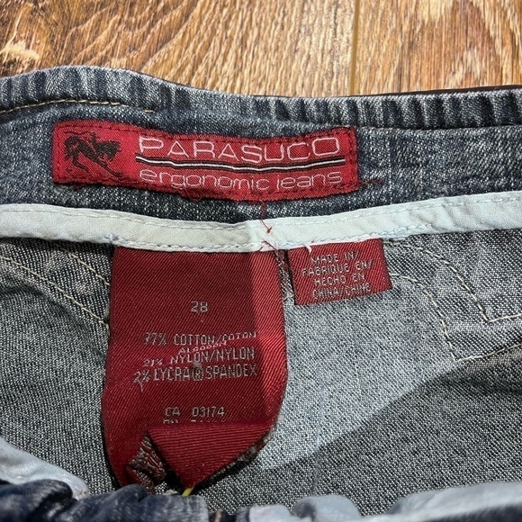 Vintage parasuco jeans short size 28 with beige leather details - Picture 2 of 8